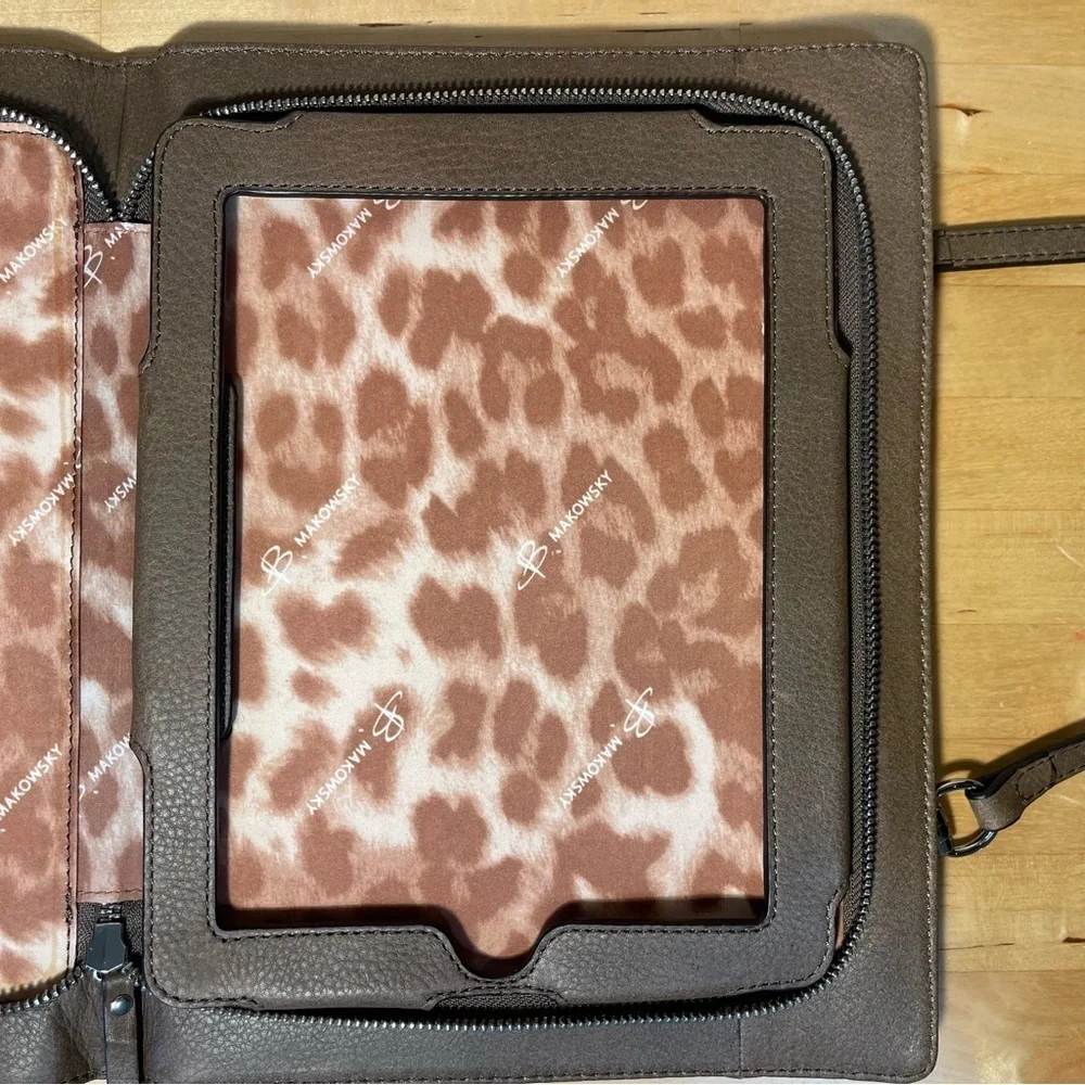 B. Makowsky iPad Leather Folder with straps